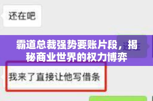 霸道总裁强势要账片段，揭秘商业世界的权力博弈