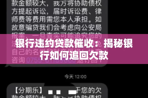 银行违约贷款催收：揭秘银行如何追回欠款
