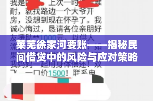 莱芜徐家河要账——揭秘民间借贷中的风险与应对策略