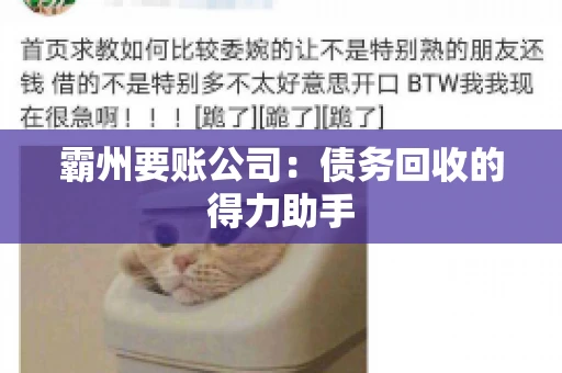 霸州要账公司：债务回收的得力助手
