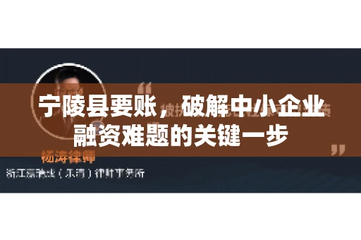 宁陵县要账，破解中小企业融资难题的关键一步