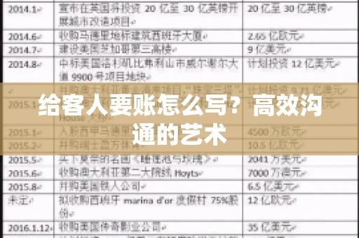 给客人要账怎么写？高效沟通的艺术