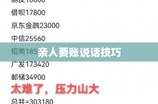 亲人要账说话技巧
